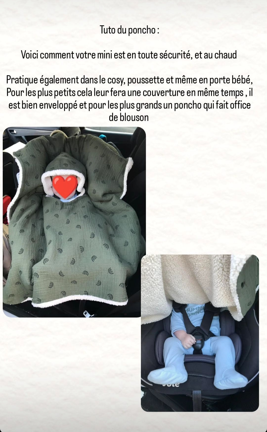 Poncho de sortie sans capuche